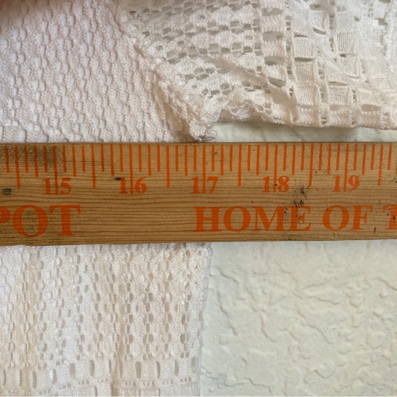 Banana Republic Top Womens Small White Tiered Layered Lace Fringe Office - Picture 8 of 10